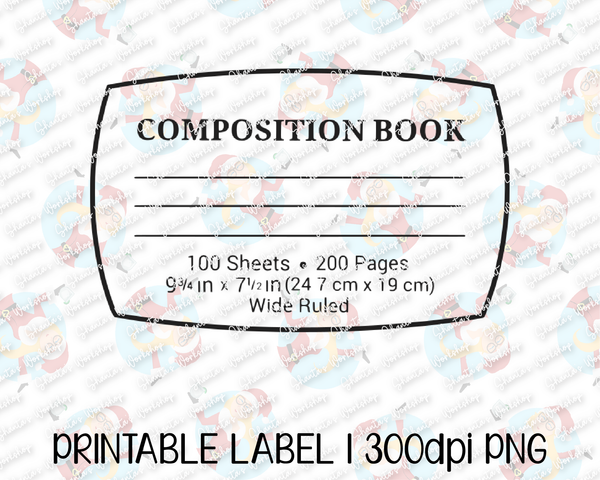 Composition Book Label - PNG