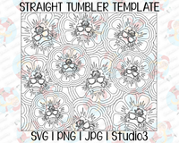 Big D from TGG Flower Burst Template | Seamless Tumbler Wrap | Straight Resizable | Fits Hogg, MakerFlo, and more | SVG PNG JPG Studio3