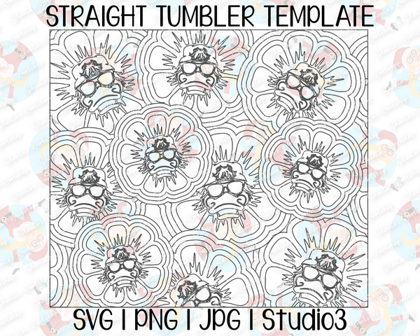 Big D from TGG Flower Burst Template | Seamless Tumbler Wrap | Straight Resizable | Fits Hogg, MakerFlo, and more | SVG PNG JPG Studio3