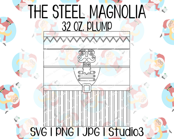 Nutcracker Tumbler Template | Seamless Tumbler Wrap | The Steel Magnolia 32 oz. Plump | SVG PNG JPG Studio3