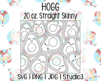Avocado Burst Template | Hogg 20 oz. Skinny Straight | SVG PNG JPG Studio3