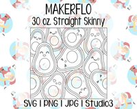 Avocado Burst Template | MakerFlo 30 oz. Skinny Straight | SVG PNG JPG Studio3