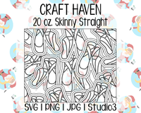 Ballet Burst Template | Craft Haven 20 oz. Skinny Straight | SVG PNG JPG Studio3