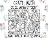 Ballet Burst Template | Craft Haven 20 oz. Skinny Straight | SVG PNG JPG Studio3