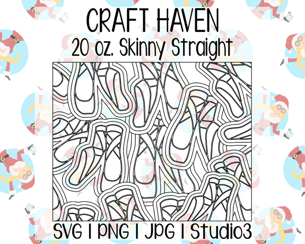 Ballet Burst Template | Craft Haven 20 oz. Skinny Straight | SVG PNG JPG Studio3