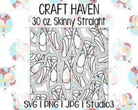 Ballet Burst Template | Craft Haven 30 oz. Skinny Straight | SVG PNG JPG Studio3