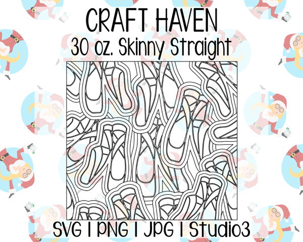 Ballet Burst Template | Craft Haven 30 oz. Skinny Straight | SVG PNG JPG Studio3
