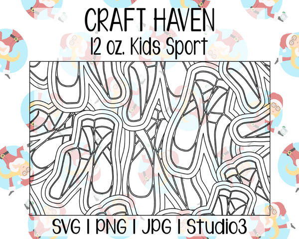 Ballet Burst Template | Craft Haven 12 oz. Kids Sport | SVG PNG JPG Studio3