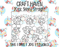 Bee Burst Template | Craft Haven 20 oz. Skinny | SVG PNG JPG Studio3
