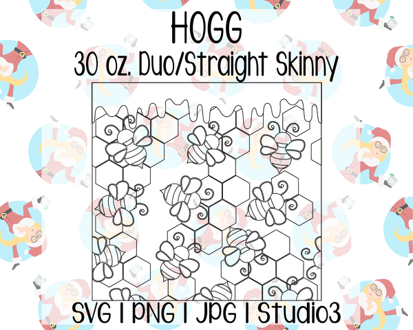 Bee Burst Template | Hogg 30 oz. Skinny/Duo | SVG PNG JPG Studio3