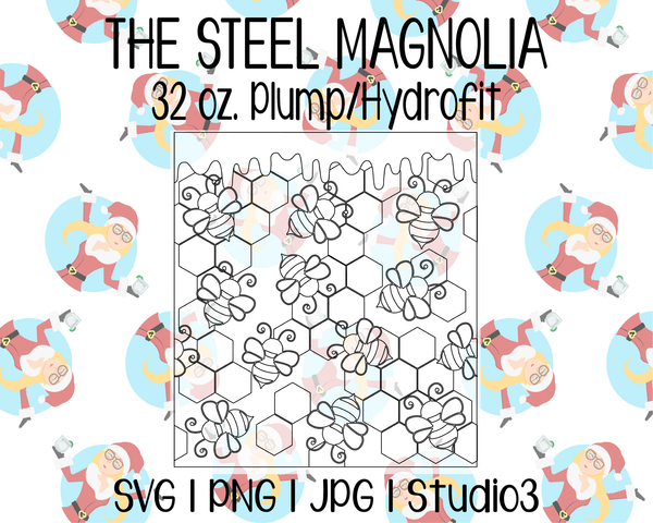 Bee Burst Template | The Steel Magnolia 32 oz. Plump/Hydrofit | SVG PNG JPG Studio3