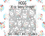 Boba Burst Template | Hogg 20 oz. Skinny Straight | SVG PNG JPG Studio3