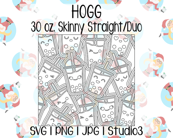 Boba Burst Template | Hogg 30 oz. Duo, Skinny Straight | SVG PNG JPG Studio3