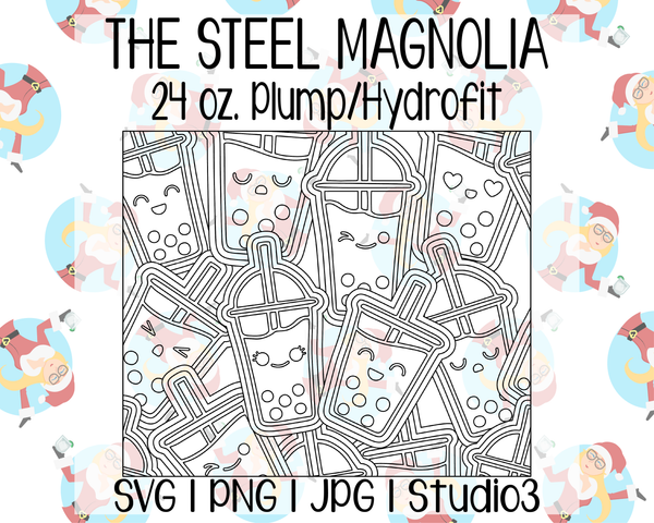 Boba Burst Template | The Steel Magnolia 24 oz. Plump/Hydrofit | SVG PNG JPG Studio3