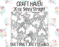Castle Burst Template | Craft Haven 20 oz. Skinny Straight | SVG PNG JPG Studio3