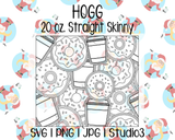 Coffee Donuts Burst Tumbler Template | Hogg 20 oz. Straight Skinny | SVG PNG JPG Studio3
