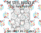 Coffee Donuts Burst Tumbler Template | The Steel Magnolia 32 oz. Plump/Hydrofit | SVG PNG JPG Studio3