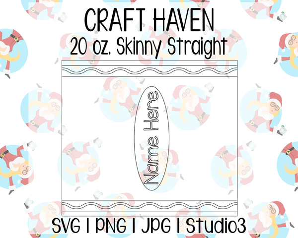 Crayon Tumbler Template | Craft Haven 20 oz. Skinny Straight | SVG PNG JPG Studio3