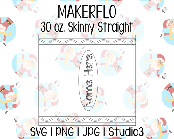 Crayon Tumbler Template | MakerFlo 30 oz. Skinny Straight | SVG PNG JPG Studio3