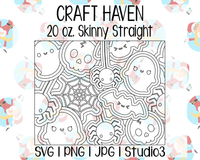 Cute Halloween Burst Template | Craft Haven 20 oz. Skinny Straight | SVG PNG JPG Studio3