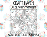 Cute Halloween Burst Template | Craft Haven 30 oz. Skinny Straight | SVG PNG JPG Studio3