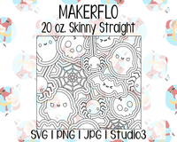 Cute Halloween Burst Template | MakerFlo 20 oz. Skinny Straight | SVG PNG JPG Studio3