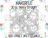 Cute Halloween Burst Template | MakerFlo 20 oz. Skinny Straight | SVG PNG JPG Studio3
