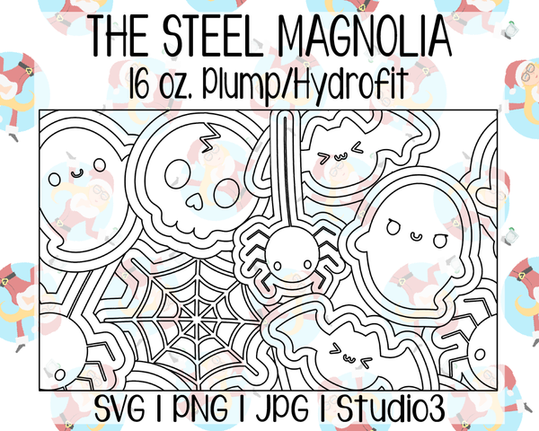Cute Halloween Burst Template | The Steel Magnolia 16 oz. Plump/Hydrofit | SVG PNG JPG Studio3