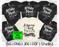 Solemnly Swear Wizard School Birthday Squad Customizable | Digital Cut File | Printable | Sublimation | SVG PNG JPG Studio3