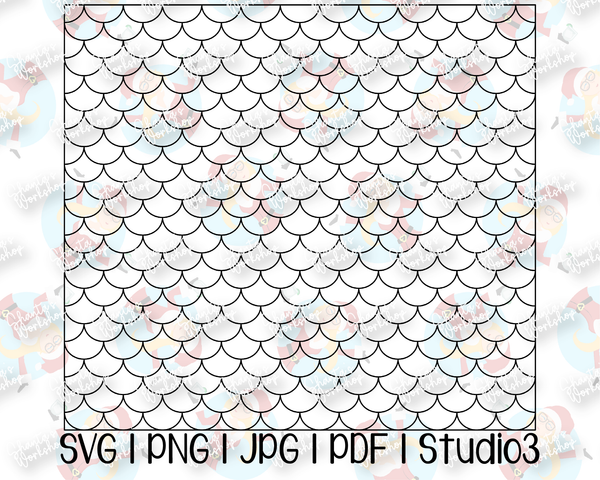 Mermaid Scales Tumbler Template | Stencil | Seamless Tumbler Wrap | Straight Resizable | Fits Hogg, MakerFlo, and more | SVG PNG JPG Studio3