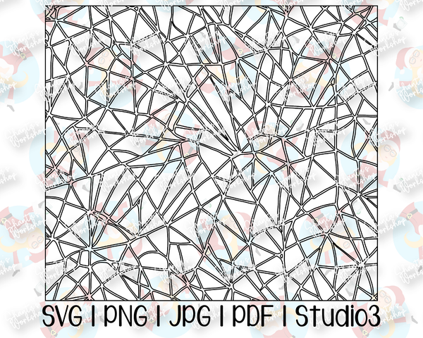 Stained Glass Geometric Tumbler Template | Stencil | Seamless Tumbler Wrap | Straight Resizable | Fits Hogg, MakerFlo, and more | SVG PNG JPG Studio3