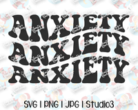 Anxiety | Retro Groovy Cut File | SVG PNG JPG Studio3