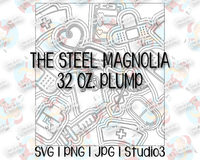 Nurse Icons Template | Seamless Tumbler Wrap | The Steel Magnolia 32 oz. Plump | SVG PNG JPG Studio3
