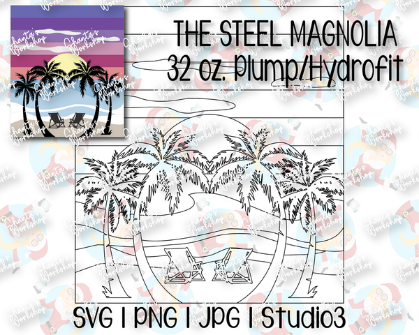 Beach Scene Tumbler Template | Stencil | Seamless Tumbler Wrap | Straight Resizable | Fits Hogg, MakerFlo, and more | SVG PNG JPG Studio3