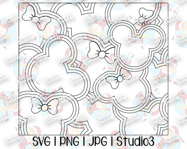 Mouse Couple Template | Seamless Tumbler Wrap | Straight Resizable | Fits Hogg, MakerFlo, and more | SVG PNG JPG Studio3