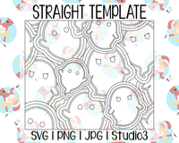Spooky Ghost Burst Template | Seamless Tumbler Wrap | Straight | SVG PNG JPG Studio3