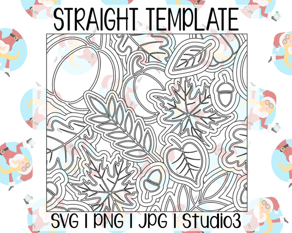 Leaves & Pumpkins Burst Template | Straight | SVG PNG JPG Studio3