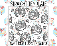 Crystal & Sage Burst Tumbler Template | Seamless Tumbler Wrap | Straight Resizable | SVG PNG JPG Studio3