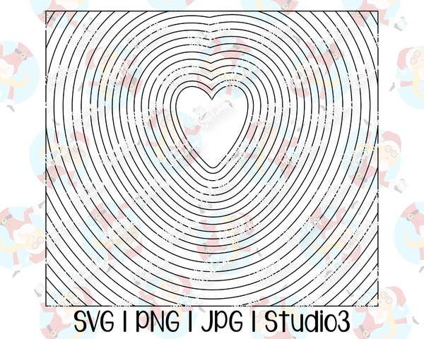 Hypnotic Hearts Template | Seamless Tumbler Wrap | Straight Resizable | Fits Hogg, MakerFlo, and more | SVG PNG JPG Studio3