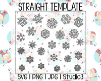 Snowflakes Tumbler Template | Seamless Tumbler Wrap | Straight Resizable | SVG PNG JPG Studio3