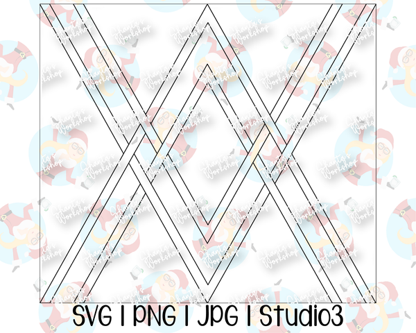 V-Split Weave Tumbler Template Stencil | Seamless Tumbler Wrap | Straight Resizable | Fits Hogg, MakerFlo, and more | SVG PNG JPG Studio3