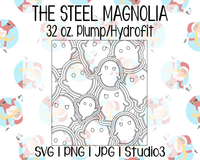 Spooky Ghosts Burst Template | The Steel Magnolia 32 oz. Plump/Hydrofit | SVG PNG JPG Studio3