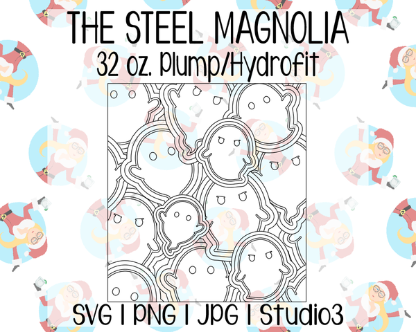 Spooky Ghosts Burst Template | The Steel Magnolia 32 oz. Plump/Hydrofit | SVG PNG JPG Studio3