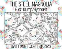 Kawaii Leaves Burst Template | The Steel Magnolia 16 oz. Plump/Hydrofit | SVG PNG JPG Studio3