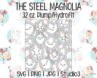 Kawaii Leaves Burst Template | The Steel Magnolia 32 oz. Plump/Hydrofit | SVG PNG JPG Studio3