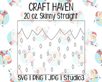 Strawberry Tumbler Template | Craft Haven 20 oz. Skinny Straight | SVG PNG JPG Studio3