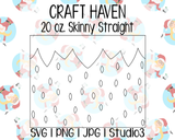 Strawberry Tumbler Template | Craft Haven 20 oz. Skinny Straight | SVG PNG JPG Studio3