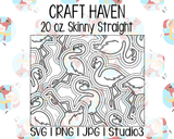 Flamingo Burst Template | Craft Haven 20 oz. Skinny Straight | SVG PNG JPG Studio3