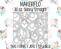 Kawaii Leaves Burst Template | MakerFlo 30 oz. Skinny Straight | SVG PNG JPG Studio3