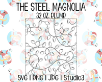Christmas Lights Tumbler Template | Seamless Tumbler Wrap | The Steel Magnolia 32 oz. Plump | SVG PNG JPG Studio3